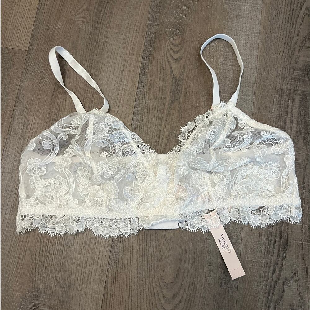 NWT Victoria's Secret Bridal White Sheer Lace Bra